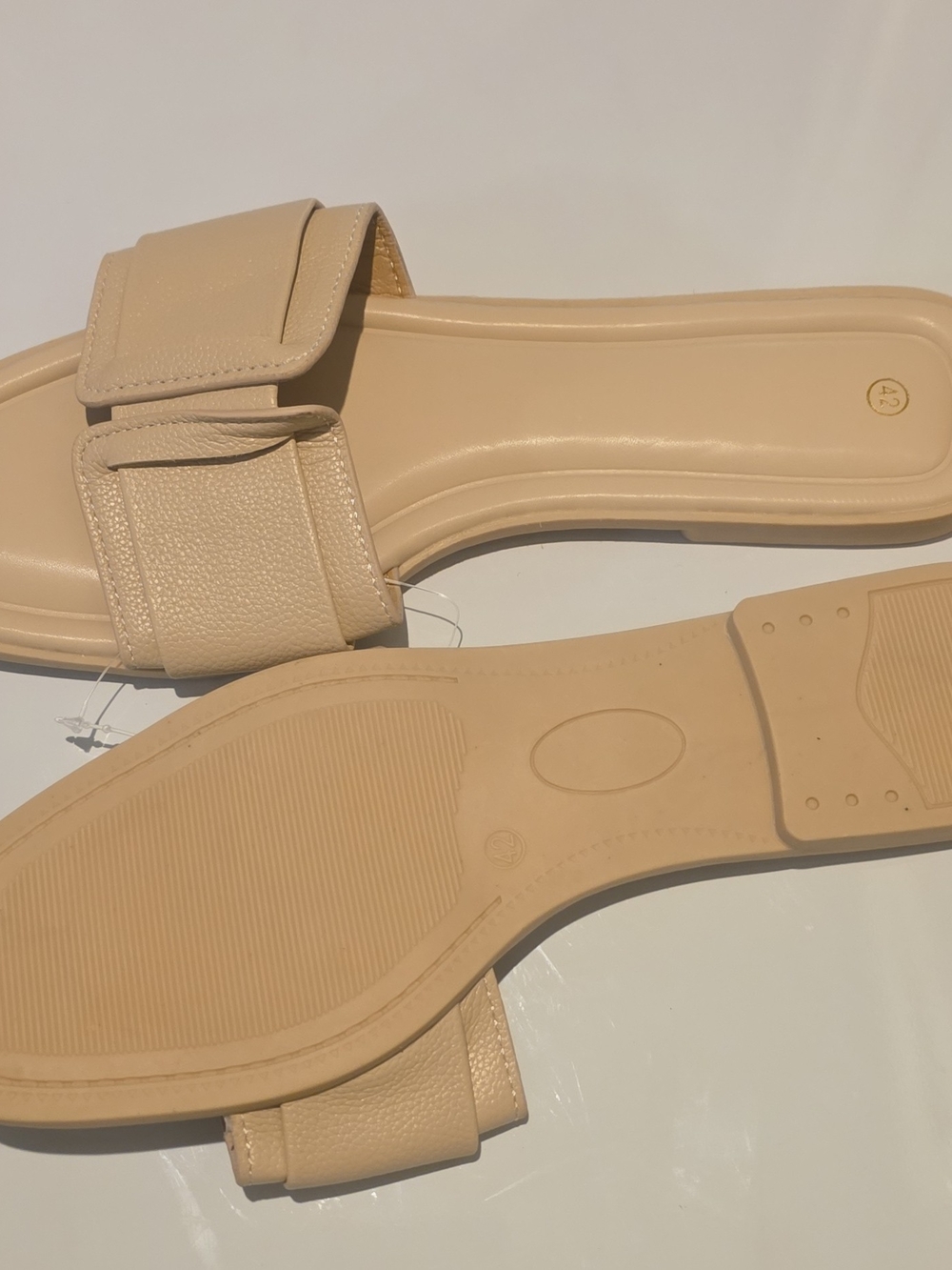 Angels Women's Slide Sandals in Nude Beige